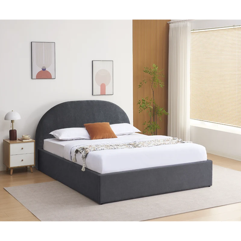 Lit coffre 140 x 190 cm gris