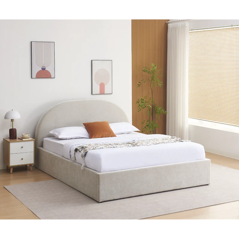 Lit coffre 160 x 200 cm beige