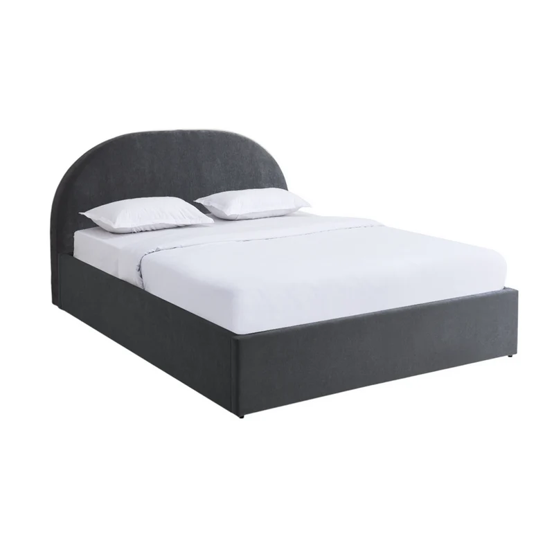 Lit coffre 160 x 200 cm gris