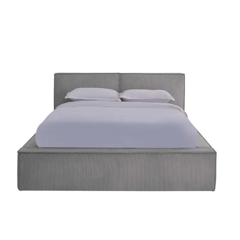 Lit coffre 140 x 190 cm gris