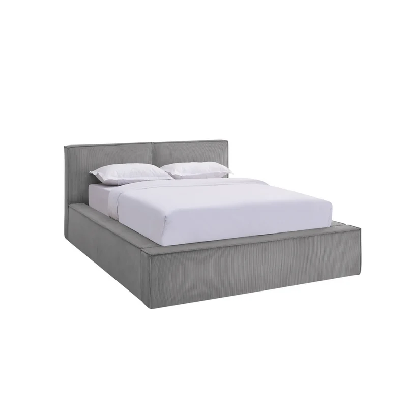 Lit coffre 140 x 190 cm gris