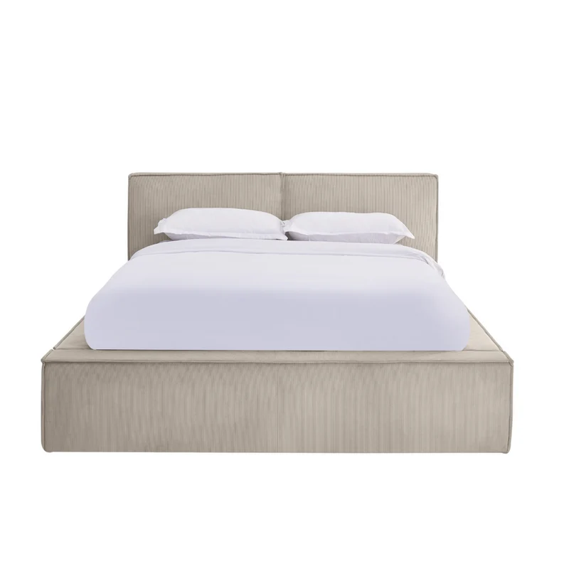 Lit coffre 140 x 190 cm beige