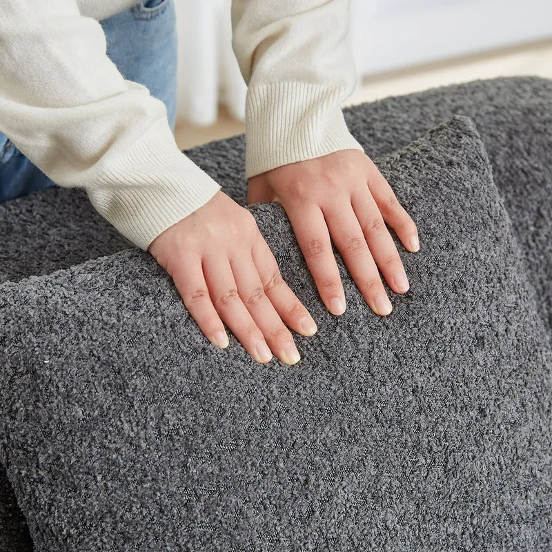 Canapé modulaire 3 places en chenille gris anthracite, design arrondi avec coussins RUSTICTABLE
