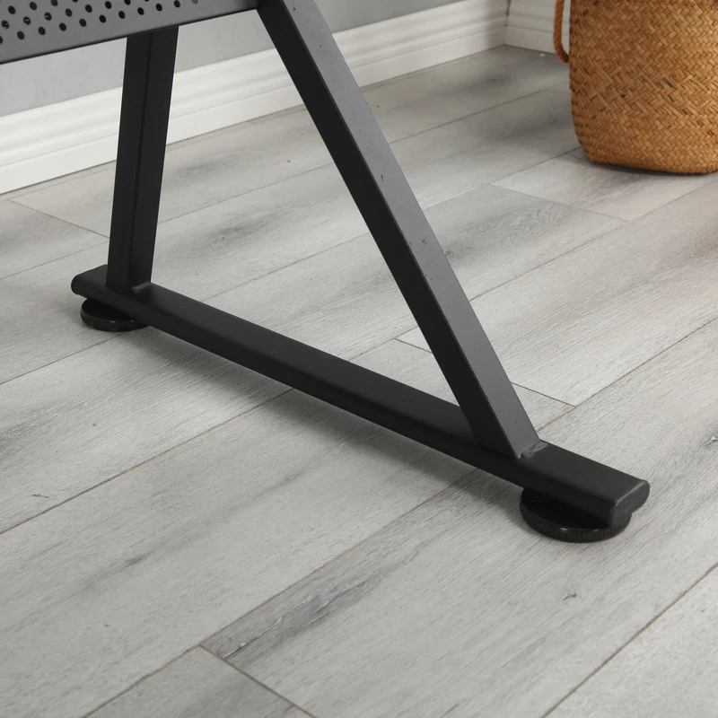 Table à dessin effet bois avec plateau inclinable avec tiroirs et tablette latérale et tabouret noir SHELFPLUS