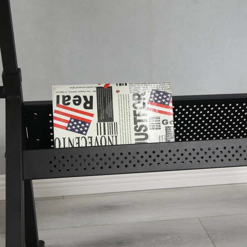 Table à dessin effet bois avec plateau inclinable avec tiroirs et tablette latérale et tabouret noir SHELFPLUS