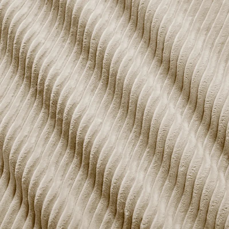 Canapé d’angle modulable 298 cm en velours côtelé beige, ergonomique BACKWASH