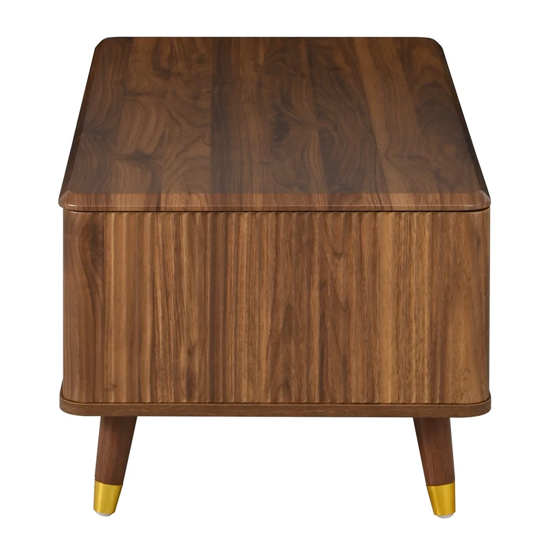 Table basse relevable effet noyer 97x52cm ADJUSTBAMBOOPLUS