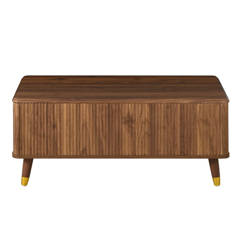 Table basse relevable effet noyer 97x52cm ADJUSTBAMBOOPLUS