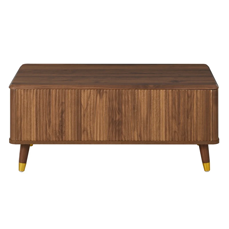 Table basse relevable effet noyer 97x52cm ADJUSTBAMBOOPLUS