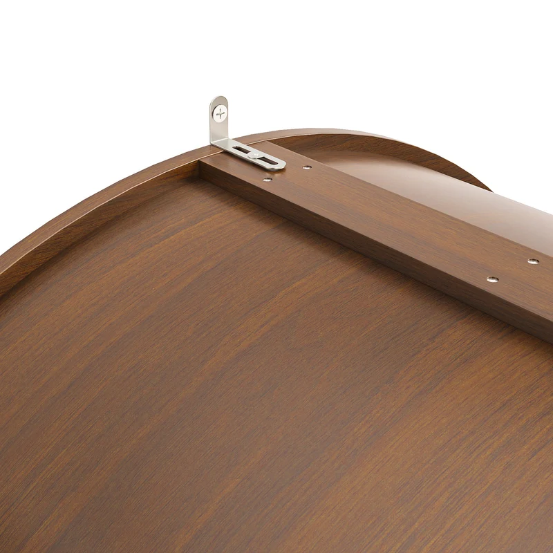 Armoire effet noyer avec portes arrondies et cannage en rotin PANELPURE