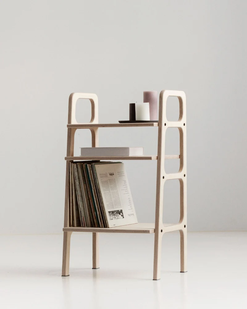Mini Bookcase with vinyl space · 90 cm