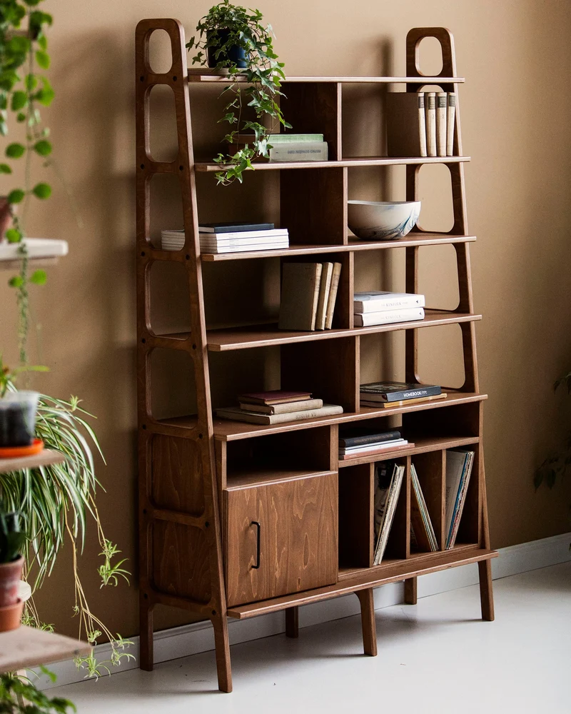 Maxi Bookcase · 120 cm · Open + Vinyl