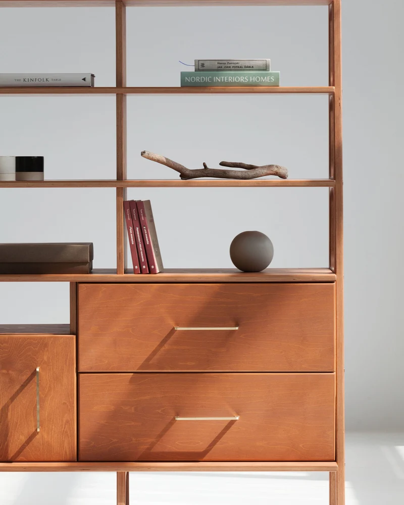 Grand Wall Unit · 120 cm · Open + Drawers