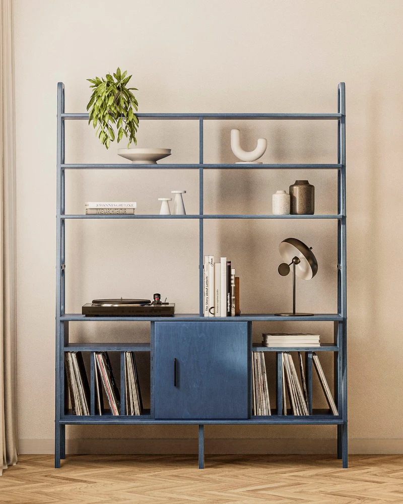 Maxi Bookcase · 143 cm · Vinyl + Cabinet + Vinyl