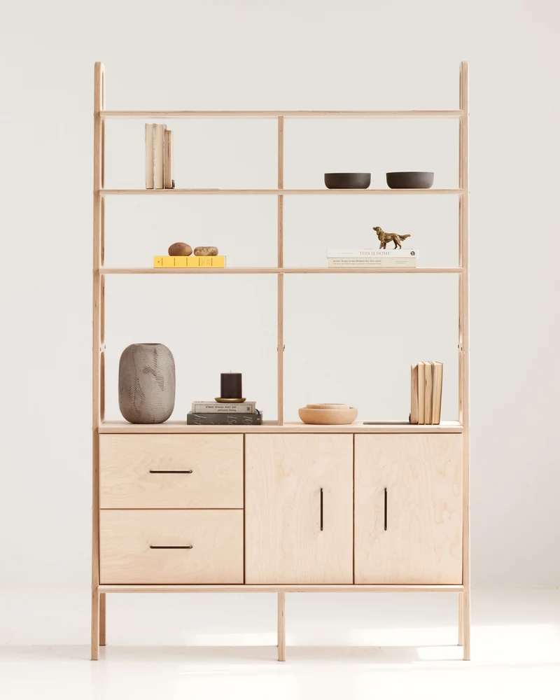 Maxi Bookcase · 120 cm · Drawers + Cabinet