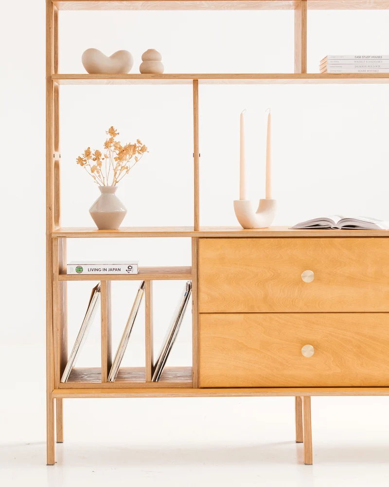 Maxi Bookcase · 166 cm · Vinyl + Drawers + Open