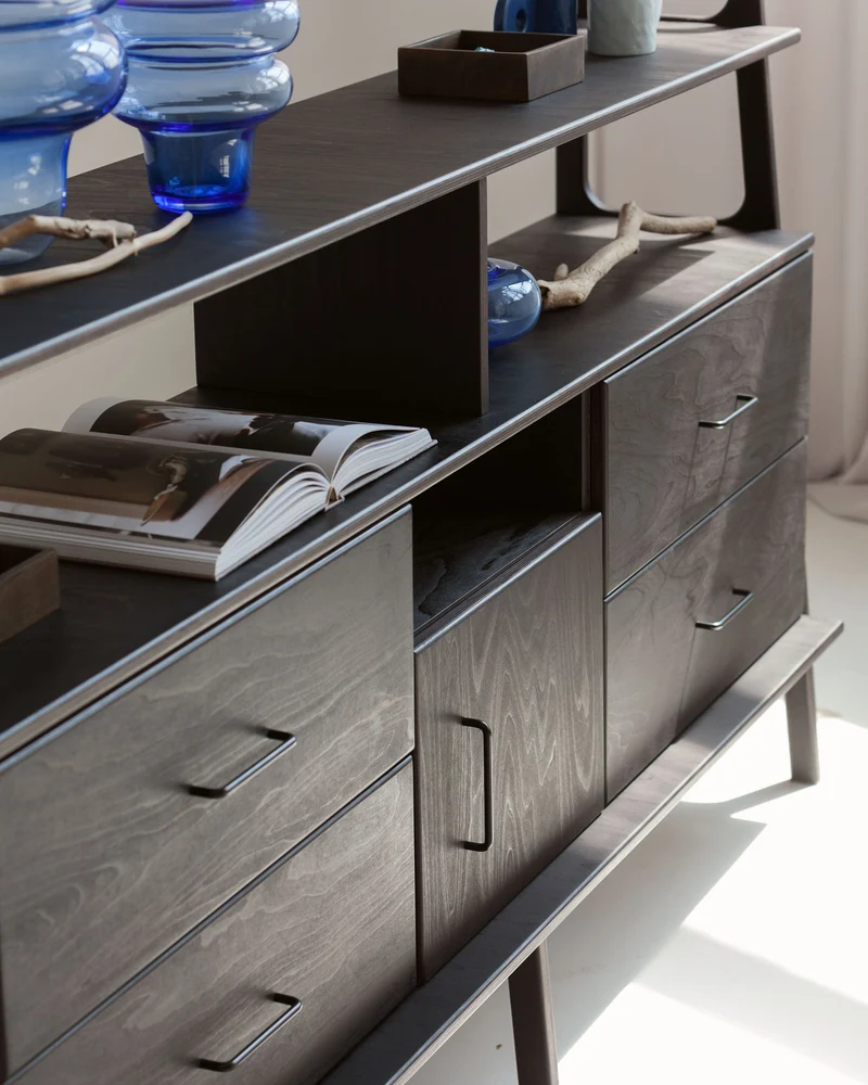 Midlite Bookcase · 189 cm · Drawers + Open