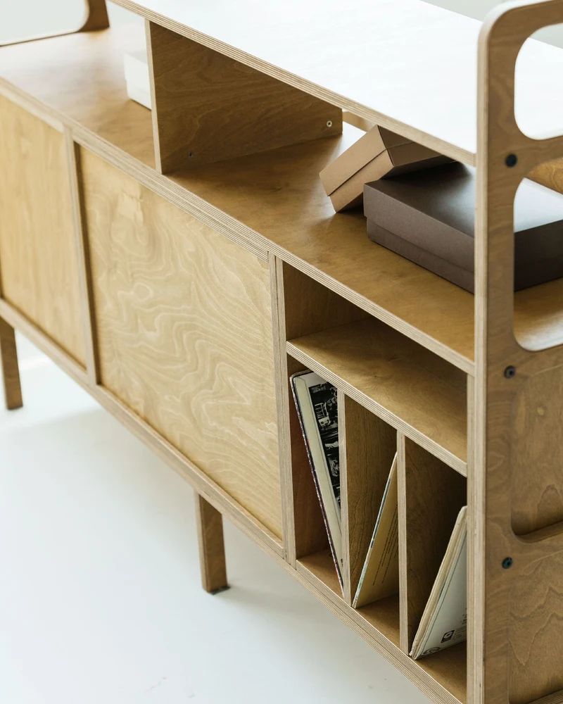 Midlite Bookcase · 166 cm · Vinyl + Drawers + Cabinet