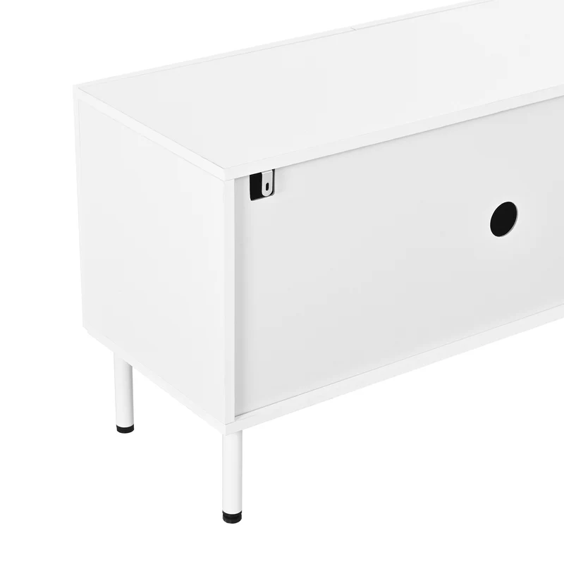 Meuble TV blanc design arche 4 portes 180×35×49cm PLANTEDGE