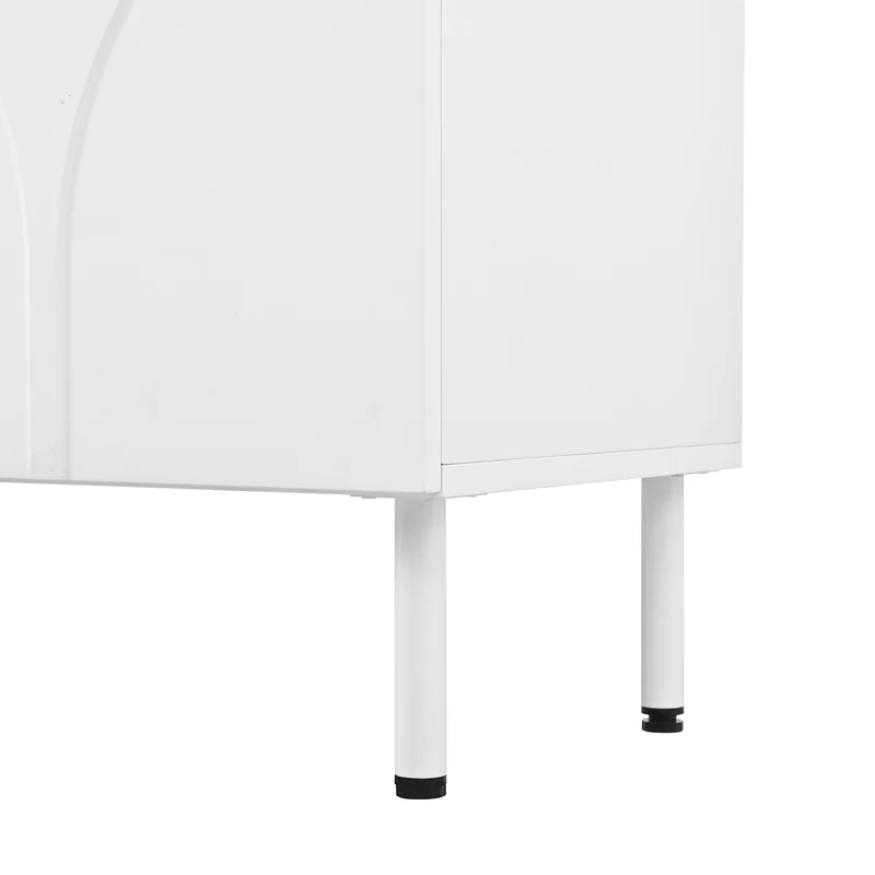Meuble TV blanc design arche 4 portes 180×35×49cm PLANTEDGE