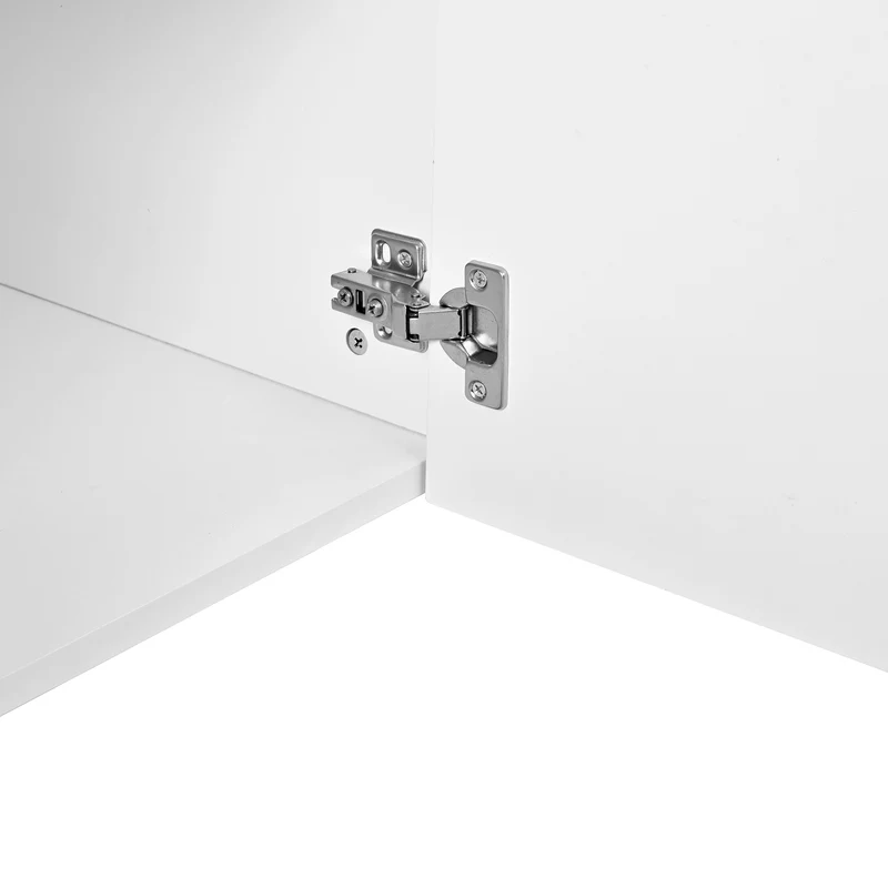 Meuble TV blanc motif arche à 5 portes avec pieds métal 180cm PLANTHAVEN