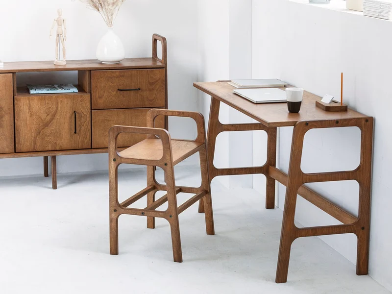 Mid-Century Bench Stool · 51 cm