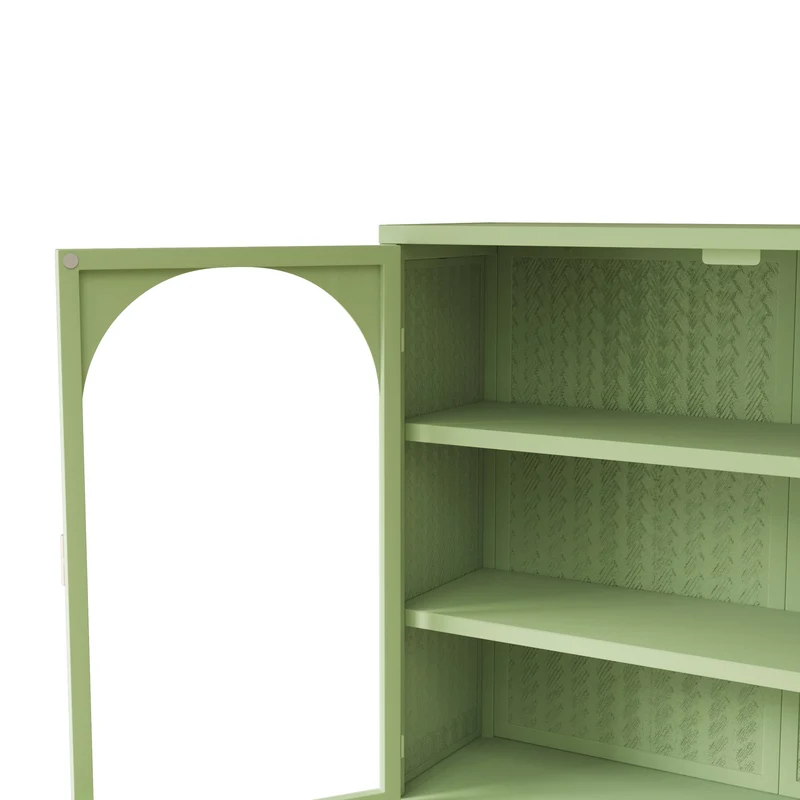 Armoire murale de cuisine métallique vert, 2 portes, 3 niveaux SCANDINAVIANWALNUTLI