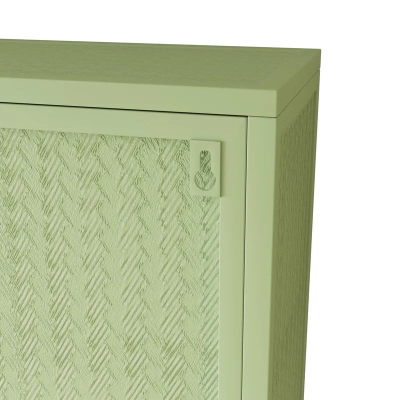 Armoire murale de cuisine métallique vert, 2 portes, 3 niveaux SCANDINAVIANWALNUTLI