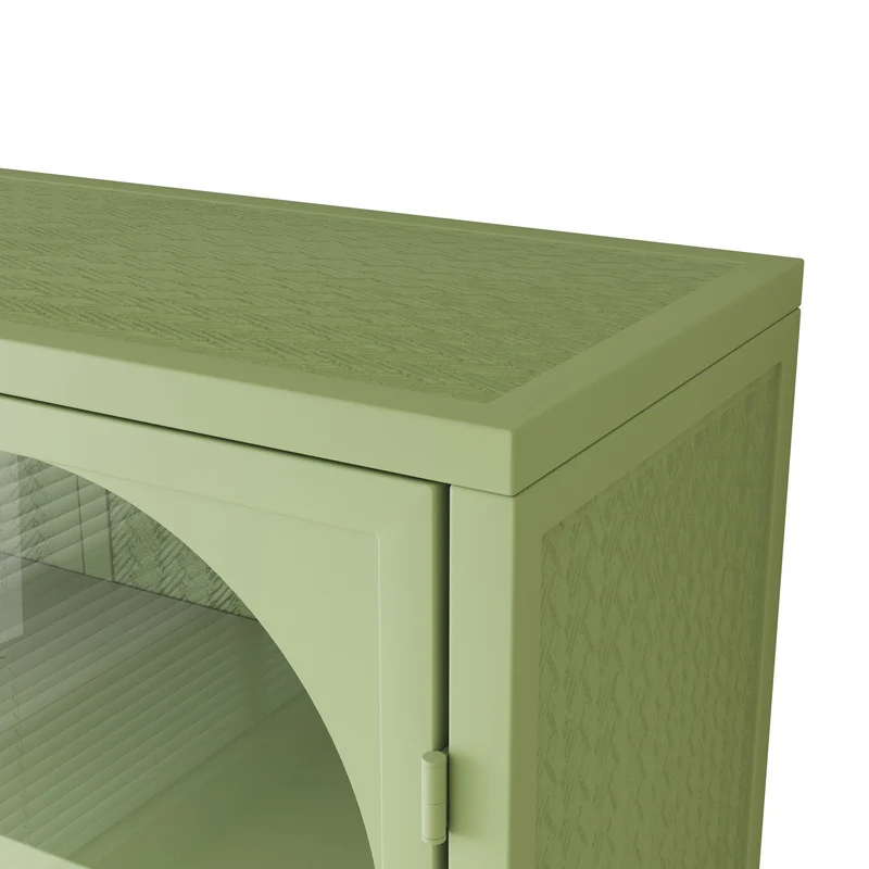 Armoire murale de cuisine métallique vert, 2 portes, 3 niveaux SCANDINAVIANWALNUTLI
