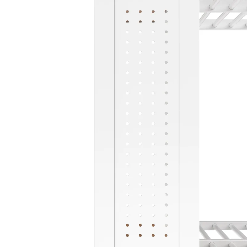 Lit superposé 90x200cm métallique blanc avec LED et tiroirs rangements RUSTICMIRROR