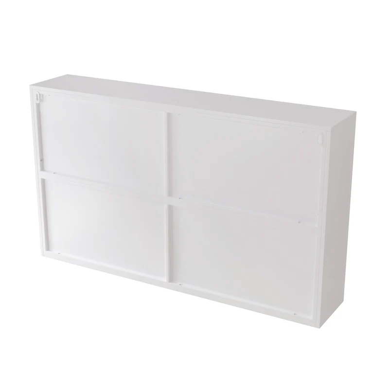Armoire murale de cuisine métallique blanche avec 4 portes vitrées 120cm SCANDINAVIANCONCRETE
