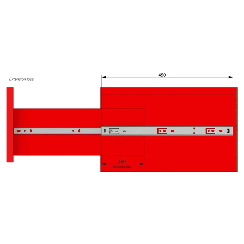 Coulisses à billes - Rainure 27mm (gauche et droite), H27