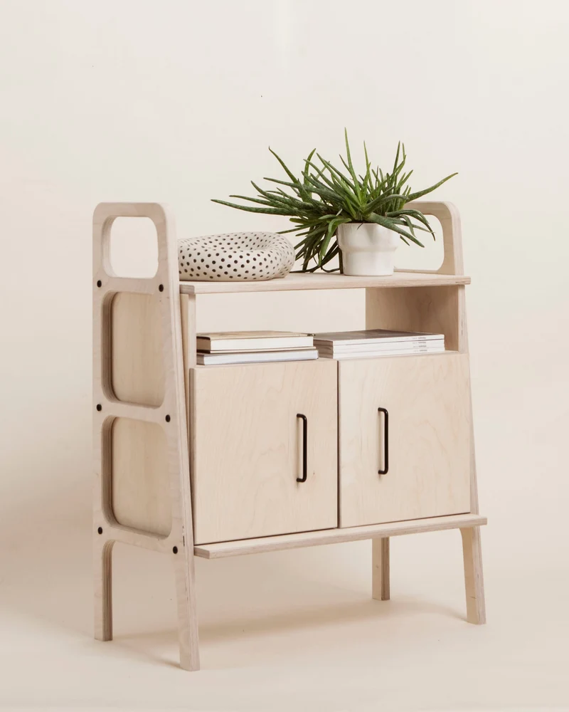 Mini Bookcase with open cabinet · 90 cm