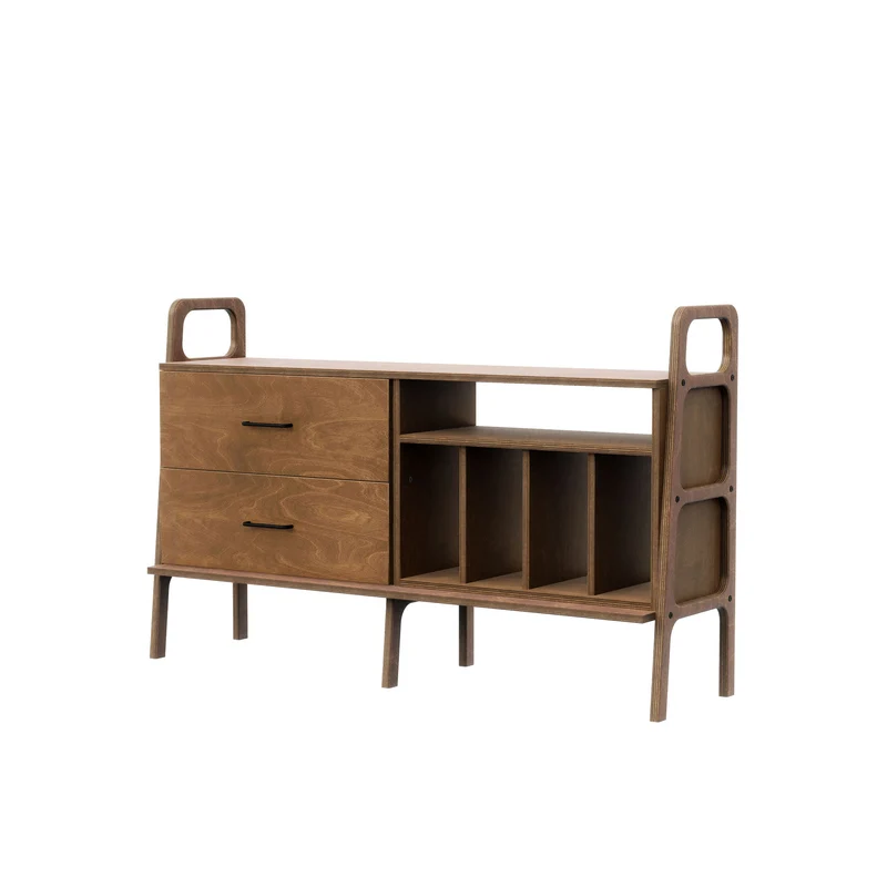 Vinyl & Drawer Credenza · 143 cm