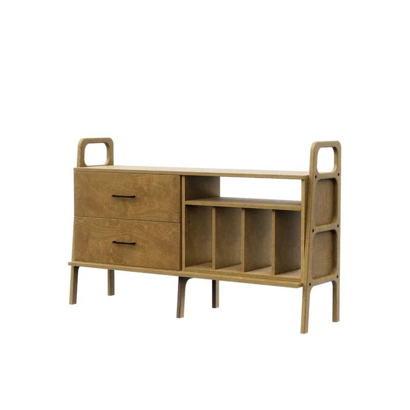 Vinyl & Drawer Credenza · 143 cm