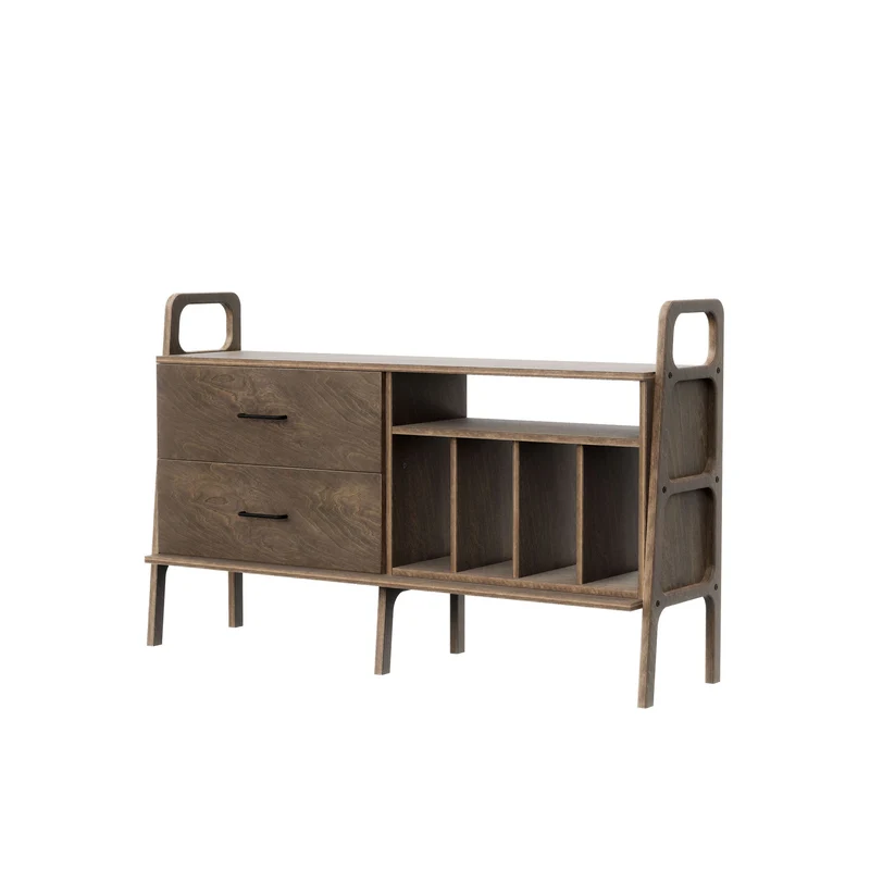 Vinyl & Drawer Credenza · 143 cm