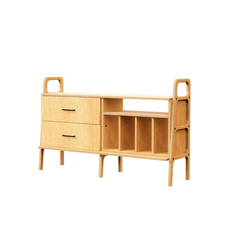 Vinyl & Drawer Credenza · 143 cm