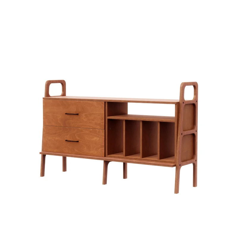 Vinyl & Drawer Credenza · 143 cm