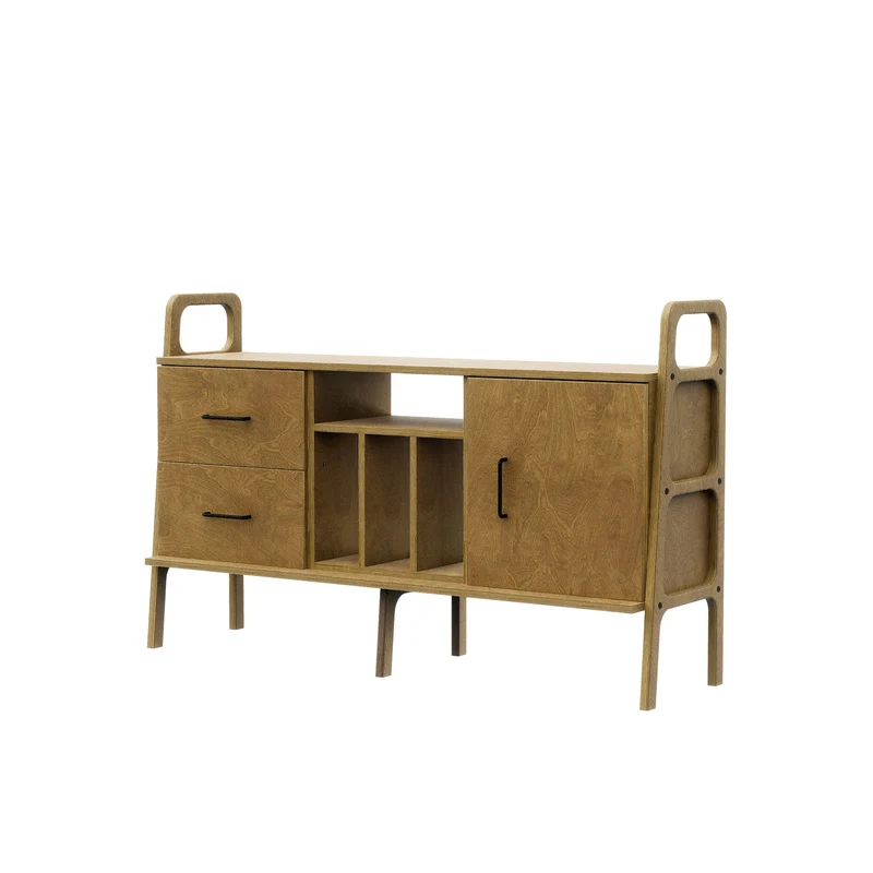 Mid-Century Credenza · Vinyl, Drawer & Cabinet · 143 cm