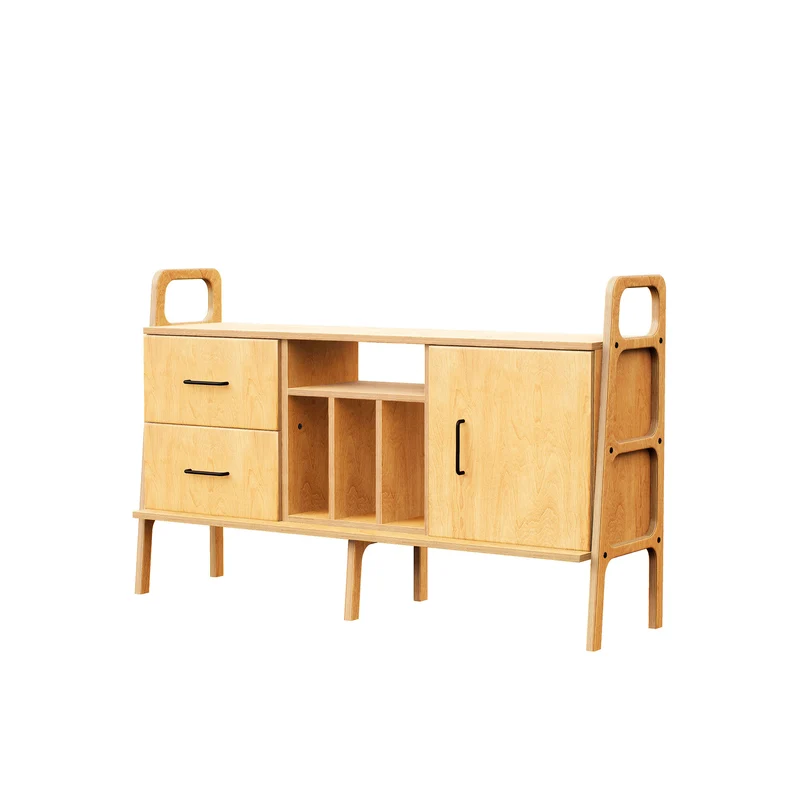 Mid-Century Credenza · Vinyl, Drawer & Cabinet · 143 cm