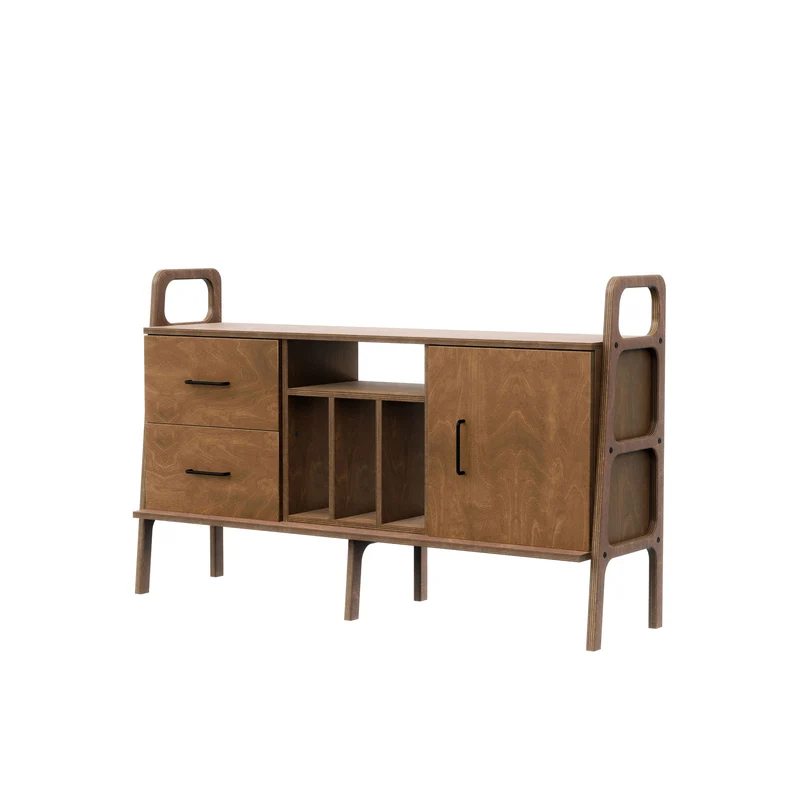 Mid-Century Credenza · Vinyl, Drawer & Cabinet · 143 cm