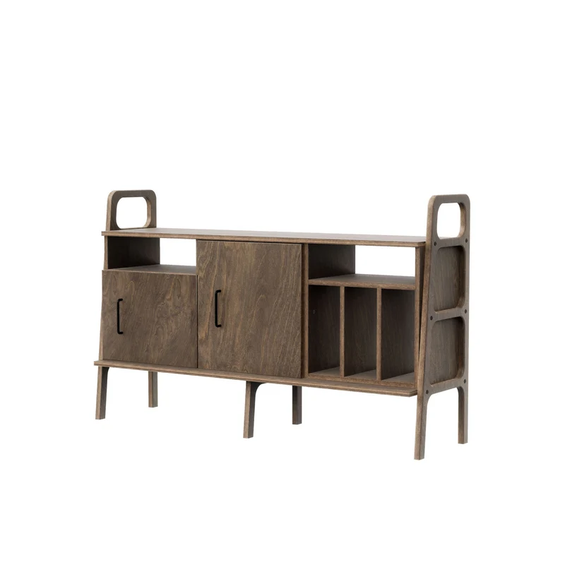 Mid-Century Credenza · Vinyl, Open & Cabinet · 143 cm