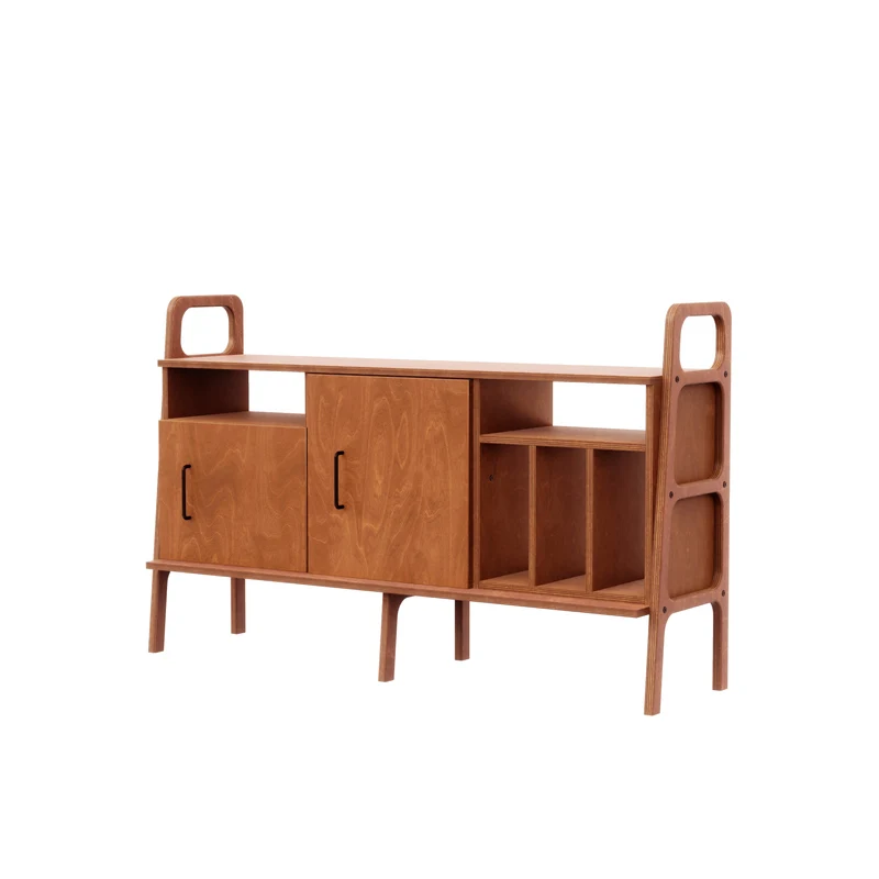 Mid-Century Credenza · Vinyl, Open & Cabinet · 143 cm