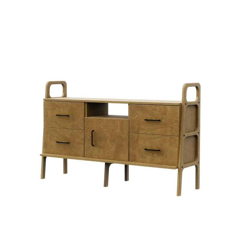 Mid-Century Credenza · Two Drawers & Open · 143 cm