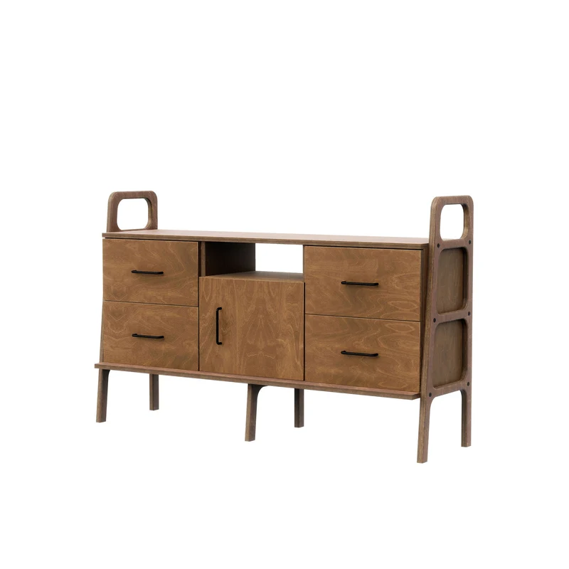 Mid-Century Credenza · Two Drawers & Open · 143 cm