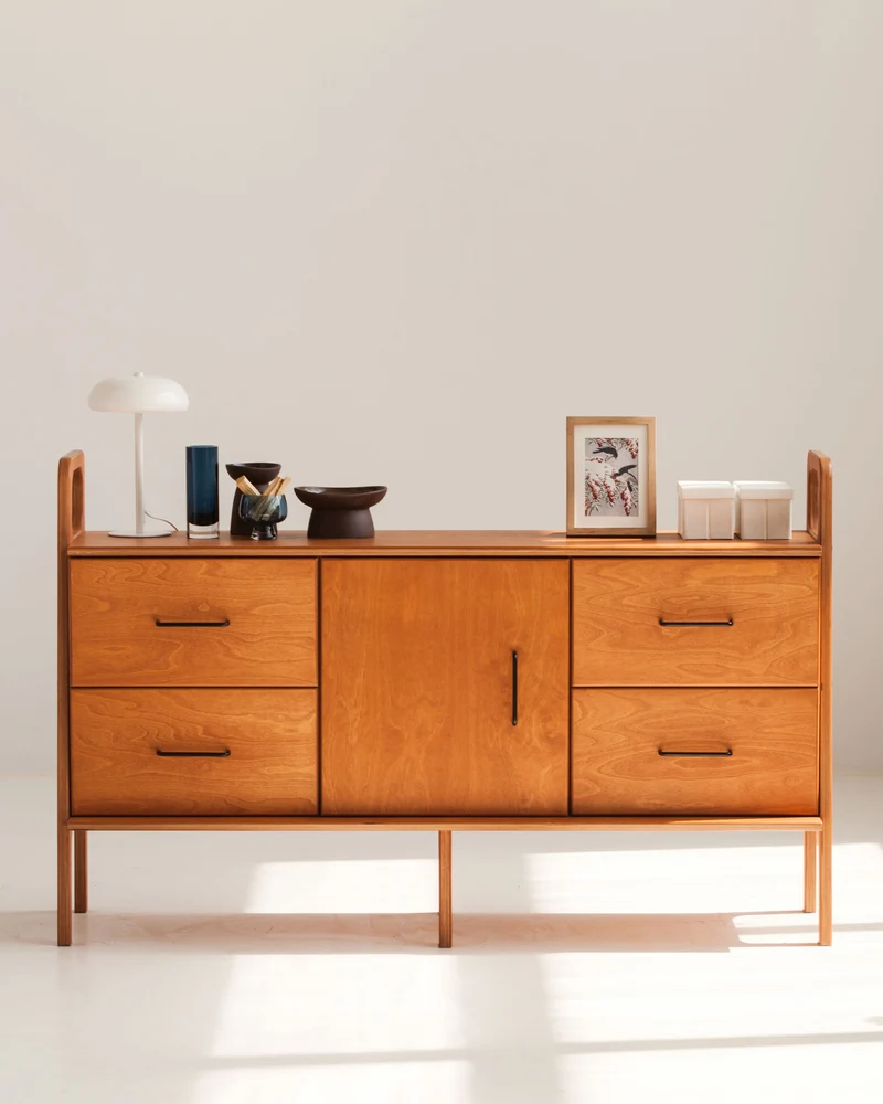 Mid-Century Credenza · Two Drawers & Cabinet · 143 cm