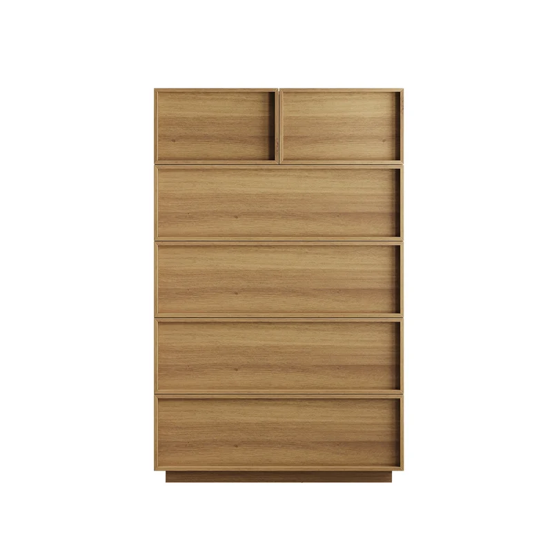 Commode effet chêne 6 tiroirs 80x48x127cm MODERNSCREEN