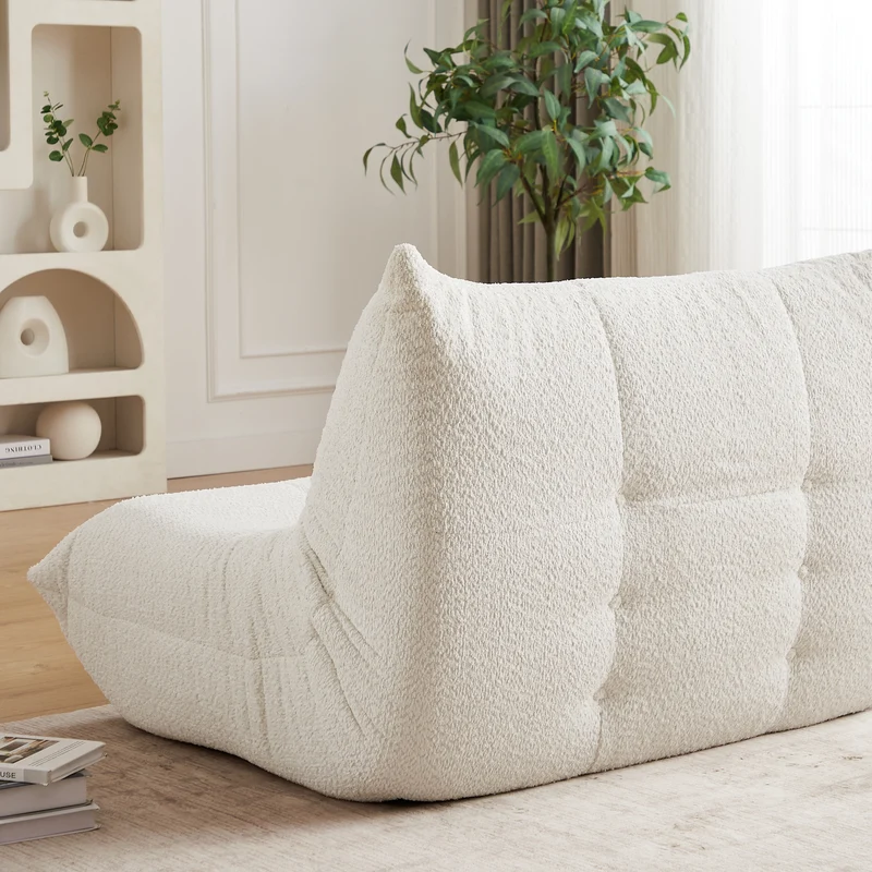 Canapé 2 places en chenille beige mousse mémoire ECHOERA