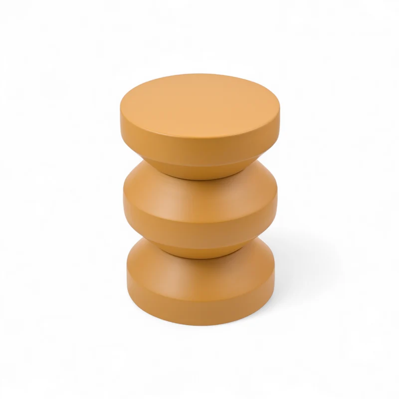 Bout de canapé rond en métal bronze