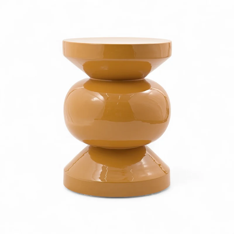 Bout de canapé rond émail bronze